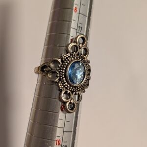 Elegant Silver Ring with Blue Gemstone